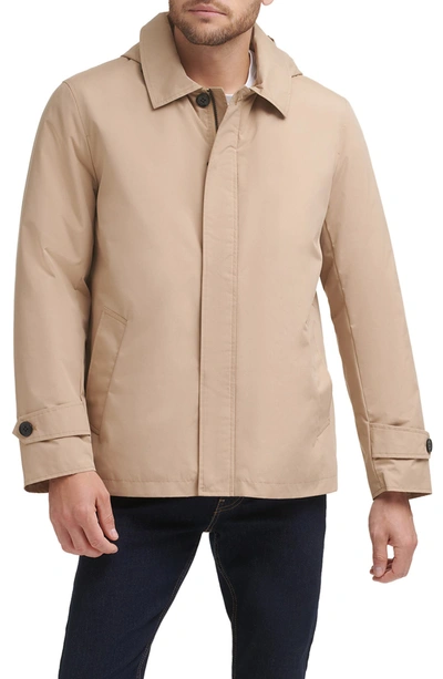 Shop Cole Haan Signature Hooded Rain Jacket In Tan
