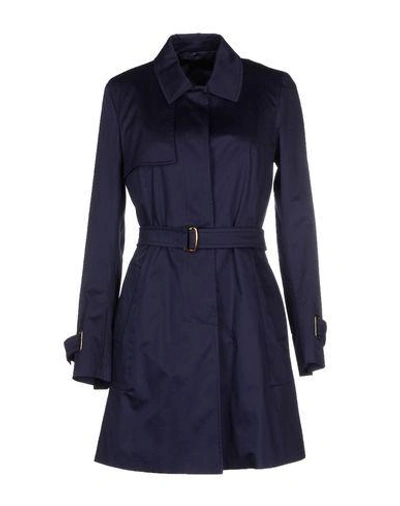 Shop Allegri Belted Coats In Dark Blue