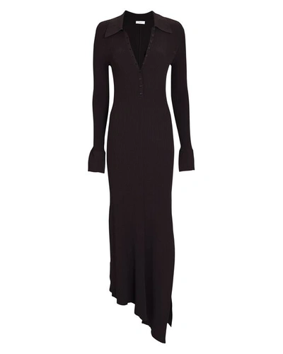 Shop A.l.c Lance Rib Knit Midi Dress In Dark Brown