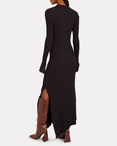 Shop A.l.c Lance Rib Knit Midi Dress In Dark Brown
