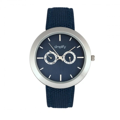 Shop Simplify The 6100 Blue Dial Blue Polyurethane Watch Sim6104