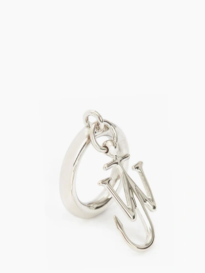 Shop Jw Anderson Jwa Anchor Charm Ring In Silver
