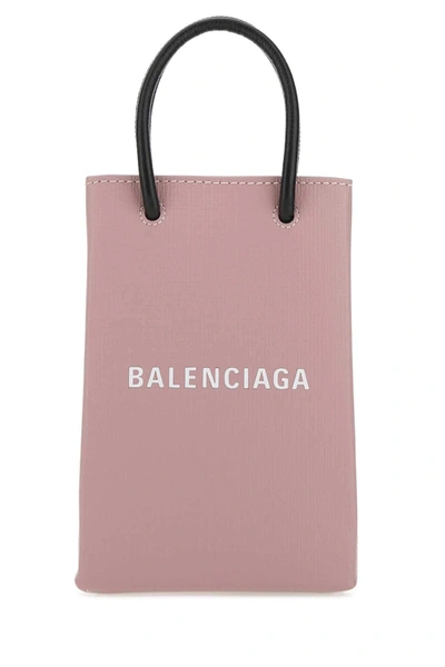 Shop Balenciaga Logo Phone Holder Tote Bag In Pink