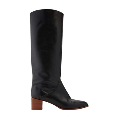Shop Vanessa Bruno Leather Boots In Noir