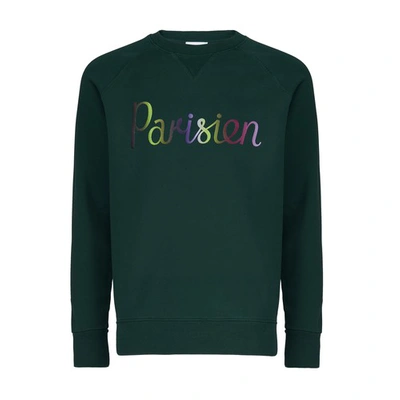 Shop Maison Kitsuné Parisien Sweatshirt In Dark Green