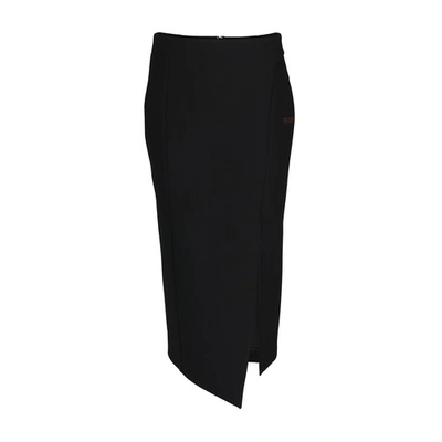 Shop Off-white Wool Midi Skirt In Black