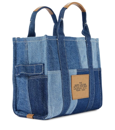 Shop The Marc Jacobs The Denim Small Canvas Tote In 蓝色