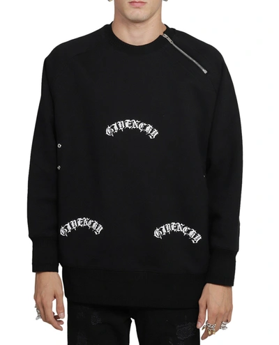 Shop Givenchy Metallic Detailed Oversized Sweatshirt In Black