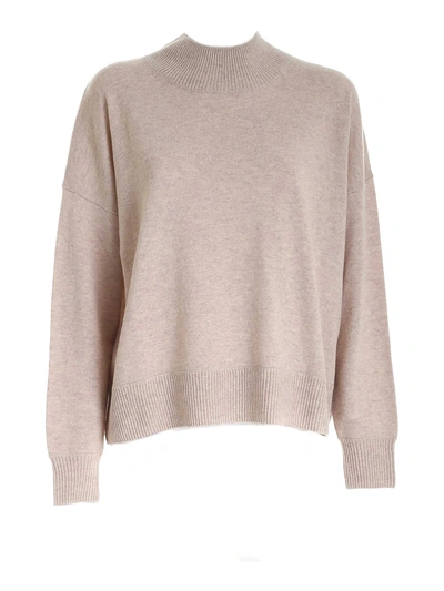 Shop Ballantyne Oversized Sweater In Pearl Color In Beige