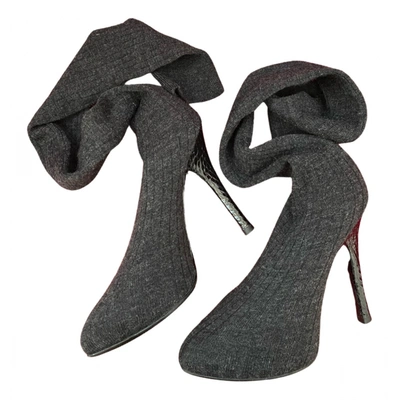 Pre-owned Dolce & Gabbana Cloth Boots In Grey