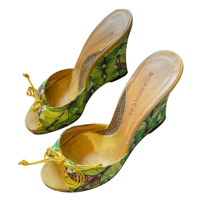 Pre-owned Borbonese Leather Sandals In Yellow
