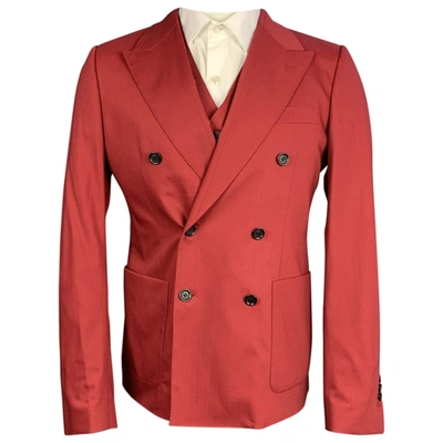 Pre-owned Dolce & Gabbana Wool Suit In Red
