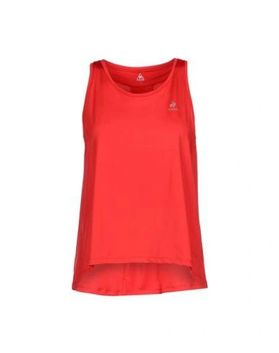 Shop Le Coq Sportif Sports Bras And Performance Tops In Red