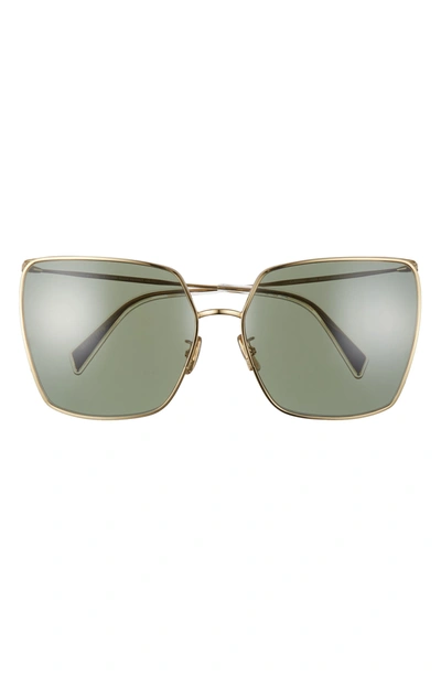 Shop Celine 65mm Oversize Square Sunglasses In Gold/ Green