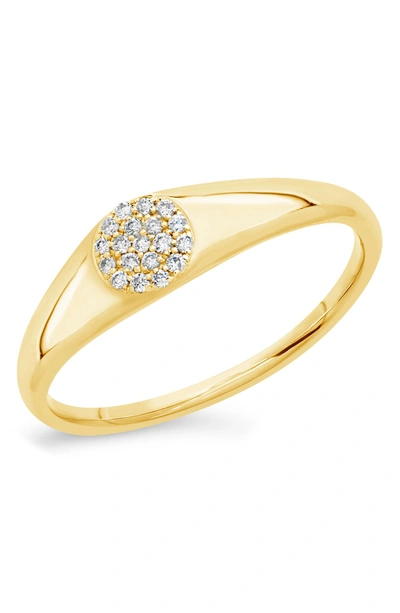 Shop Sf Fine 14k Gold Diamond Circle Signet Ring