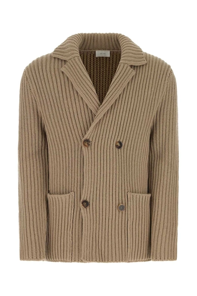 Shop The Row Rib Knit Double Breasted Cardigan In Beige