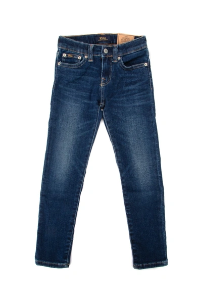 Shop Ralph Lauren Kids Mid Waisted Slim Leg Jeans In Blue