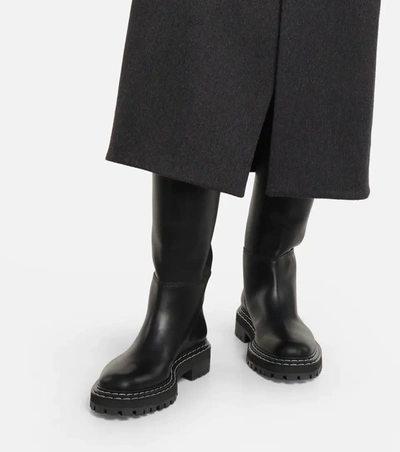 Shop Proenza Schouler Leather Knee-high Boots In 黑色