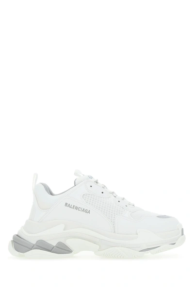 Balenciaga Triple S Mesh And Faux Leather Sneakers In White | ModeSens