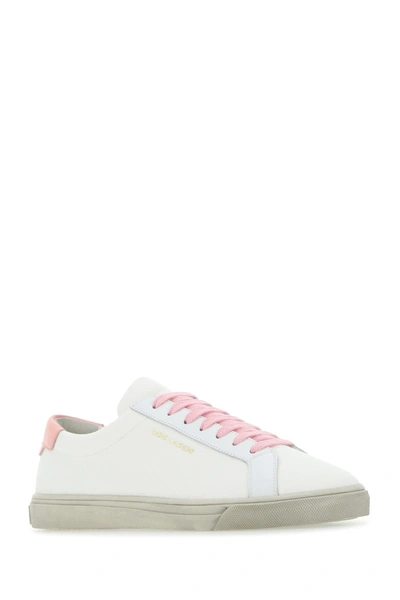 Shop Saint Laurent White Leather Andy Sneakers Nd  Donna 40