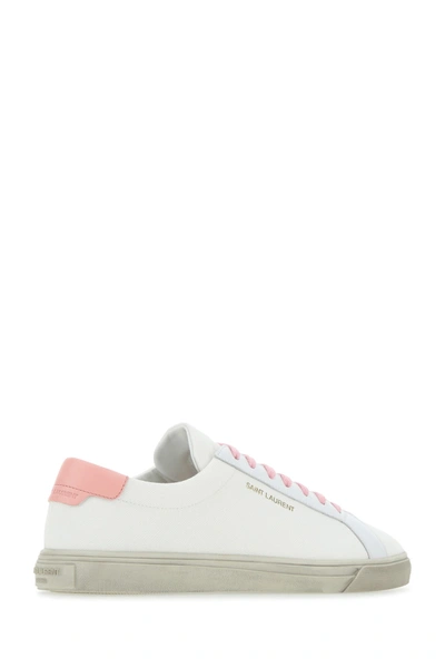 Shop Saint Laurent White Leather Andy Sneakers Nd  Donna 40
