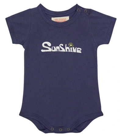 Shop The Animals Observatory Baby Chimpanzee Sunshine Onesie In Blue