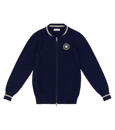 Shop Brunello Cucinelli Cashmere Cardigan In Blue