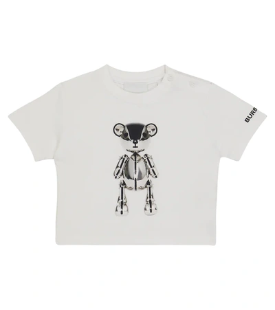 Shop Burberry Baby Printed Cotton T-shirt In Multicoloured