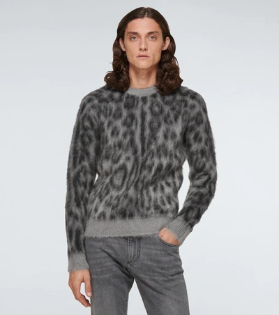 Shop Dolce & Gabbana Leo Wool-blend Sweater In Grey
