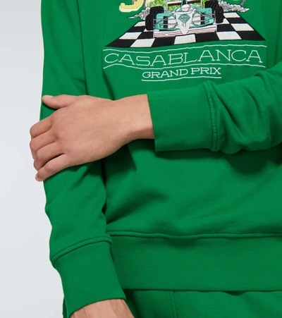 Shop Casablanca Printed Cotton Sweatshirt In Green