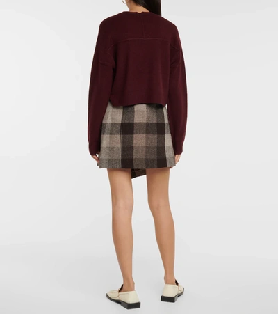 Shop Acne Studios Cashmere And Wool Cropped Sweater In Red