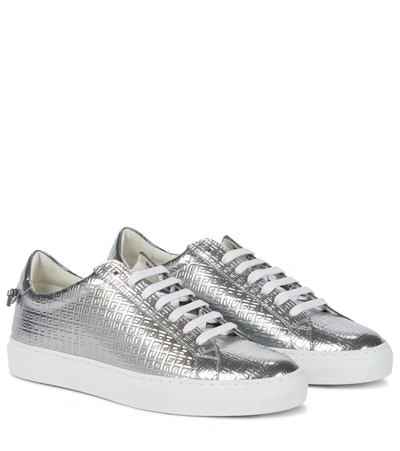 Shop Givenchy Urban Street Leather Sneakers In Silver