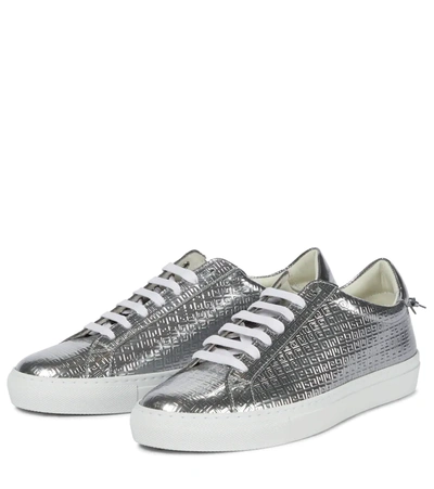 Shop Givenchy Urban Street Leather Sneakers In Silver
