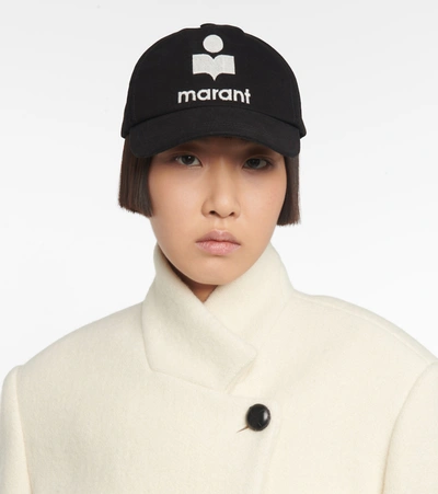 Shop Isabel Marant Tyron Cotton Baseball Cap In Black