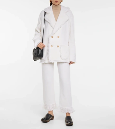 Alanui Cordillera Fringed Virgin Wool Pants In White