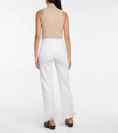 Alanui Cordillera Fringed Virgin Wool Pants In White