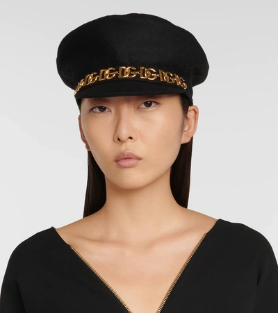 Dolce & Gabbana Black Wool Baker Boy Hat | ModeSens