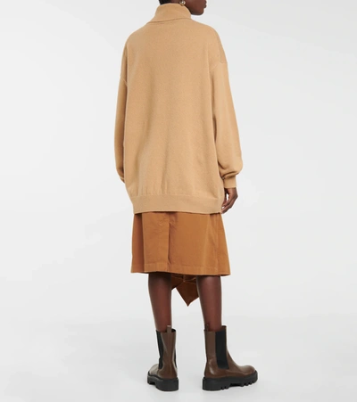 Shop Dries Van Noten Wool Turtleneck Sweater In Camel