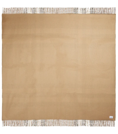 Shop Burberry Vintage Check Cashmere Blanket In Beige