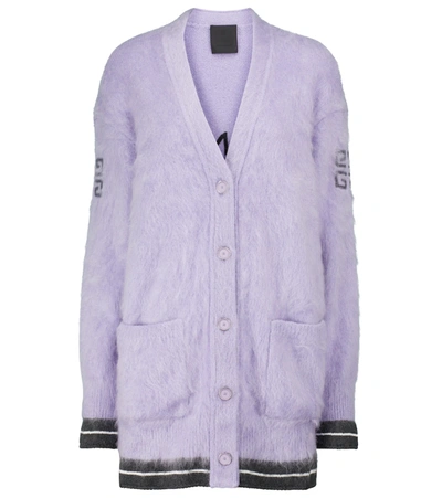 Shop Givenchy Mohair-blend Cardigan In Purple