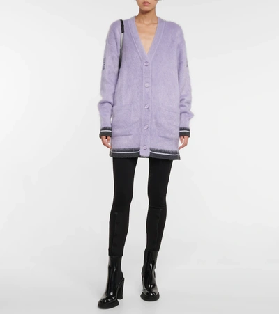 Shop Givenchy Mohair-blend Cardigan In Purple