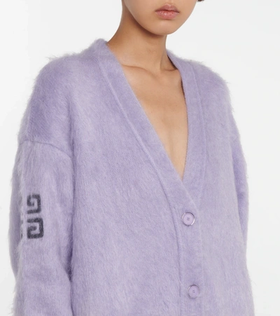Shop Givenchy Mohair-blend Cardigan In Purple