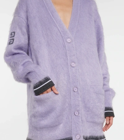 Shop Givenchy Mohair-blend Cardigan In Purple