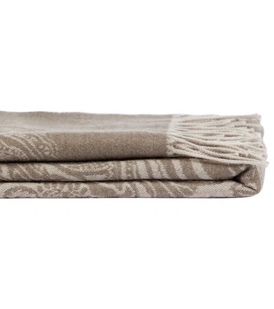 Shop Etro Exeter Fringed Blanket In Beige