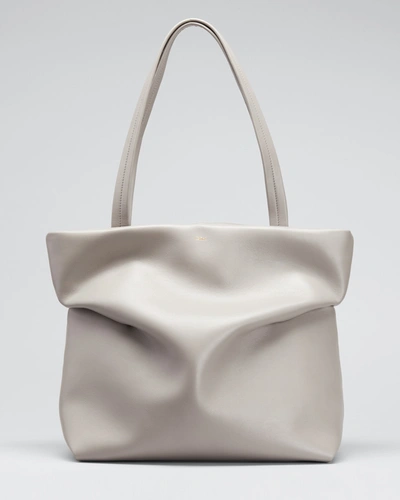 Shop Chloé Judy Slouchy Leather Tote Bag In Cashmere Grey