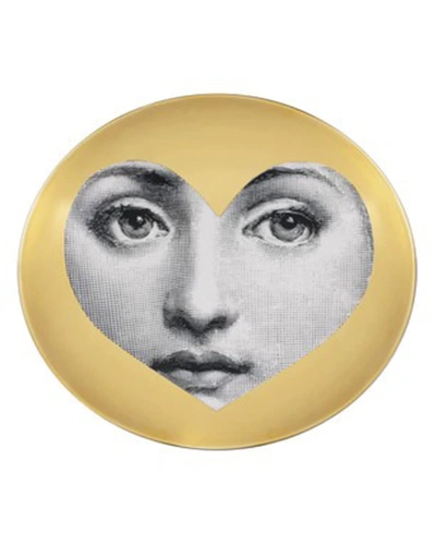 Shop Fornasetti Tema E Variazioni N. 41 Face Inside Of Heart Gold Wall Plate