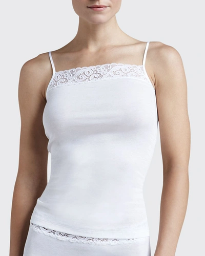 Shop Hanro Moments Lace-trimmed Camisole In White
