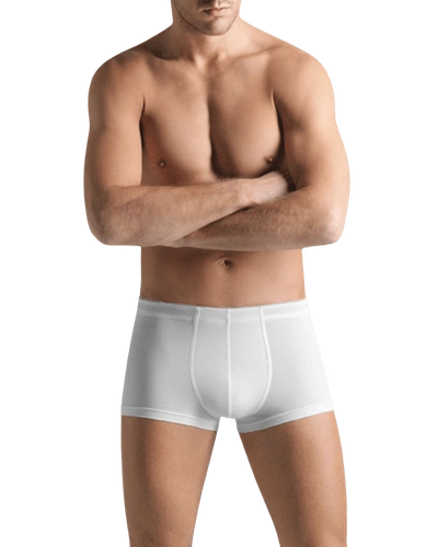 Shop Hanro Men's Cotton Superior Boxer Briefs In White