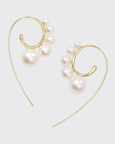 Shop Ippolita 18k Nova Wire Earrings In Pearl