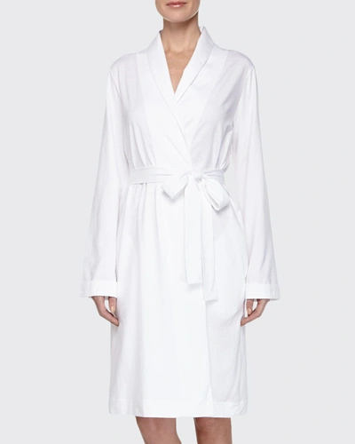 Shop Hanro Cotton Jersey Short Robe In White